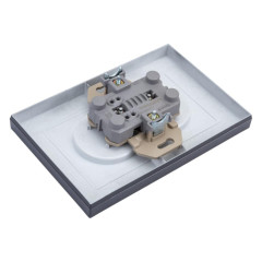 Розетка 2-ая 2P UNIVersal Афина в сборе графит A0102-Gr