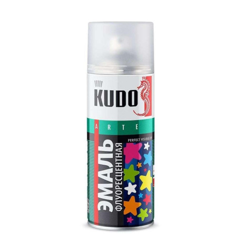 Эмаль аэрозольная KUDO флуоресцентная ОРАНЖЕВО-КРАСНАЯ 520м KU-1206