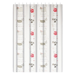 Шторка для ванной HAIBA HB75062 180x180cм 12 колец, белый/коты (812673)