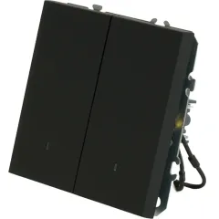 Выключатель 2-кл ЭМИЛИ с подсветкой черный RSW10-5102-05