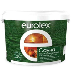 Лак EUROTEX- Сауна защитный для дерева 2,5кг