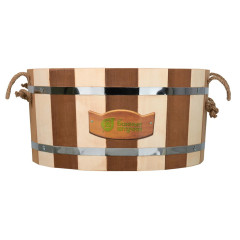 Ушат Шайка 15л Контраст С лёгким паром с пластиковой вставкой, липа 