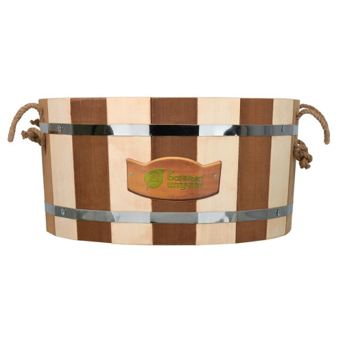 Ушат Шайка 15л Контраст С лёгким паром с пластиковой вставкой, липа 