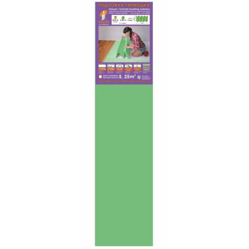 Подложка-гармошка 3мм(5,25 кв.м/уп.) зеленая