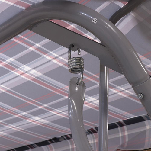 Качели садовые 3-х мест 198*115*176см до 240кг, клетка темно-серая, с москит сеткой LG5457M (281411)