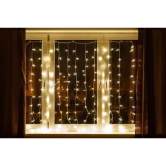 Гирлянда-занавес FERON 204LED 2700К 2*1,5м строб эффект (677885)