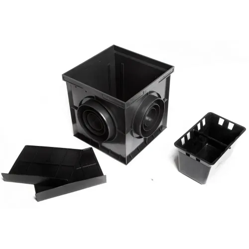 Дренаж дождеприёмник пластиковый(2 перегородки+корзина) B125 300*300*297 (4330V)