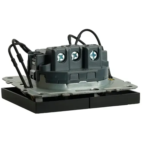 Выключатель 2-кл ЭМИЛИ с подсветкой черный RSW10-5102-05