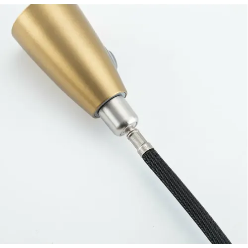 Смеситель для кухни FRAP F60991-3 с выдвижным гибким изливом, сатин золотой