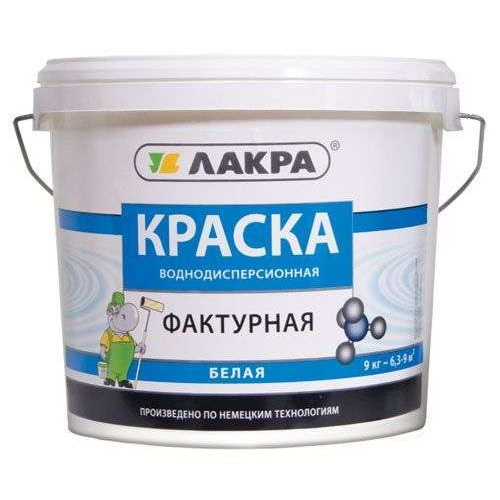 Краска в/д ЛАКРА Фактурная Белый 9кг Л-С