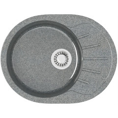 Мойка комп. глянц. MARRBAXX овальная Тейлор Z10/Q8 575х440х215мм, темно-серая, сифон