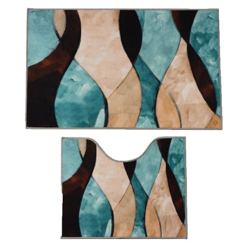 Набор ковриков для ванной и туалета 2шт ДОЛЯНА 50х80см+50х40см Воля (7069442)