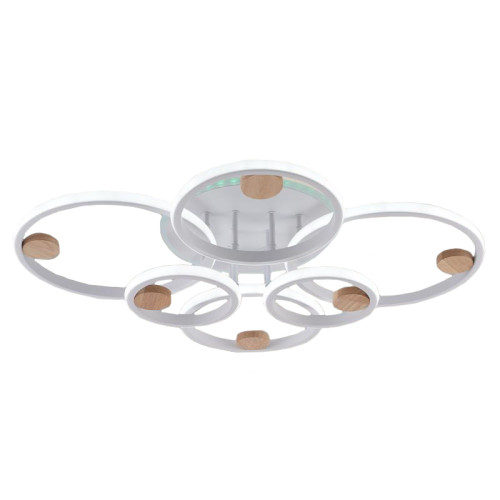 Светильник Люмис DK06342C/6 PR WT+WOOD 156W+8W LED RGB 3000-6000К d765 белый/дерево