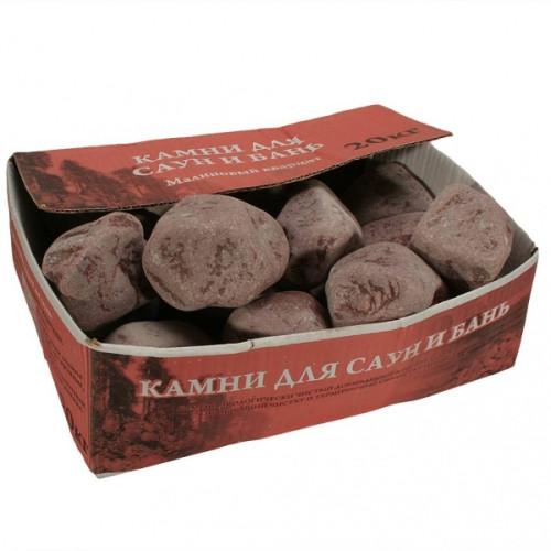 Камни Малиновый Кварцит 20кг(коробка) обвалованный