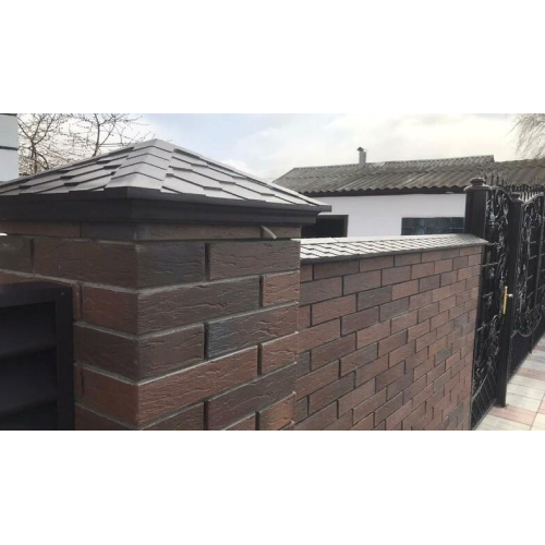 Парапет для забора полимерно-песчанный шоколад (134 мм)