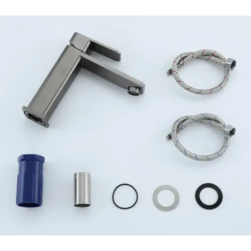 Смеситель для умывальника FRAP F10202-9 оружейная сталь