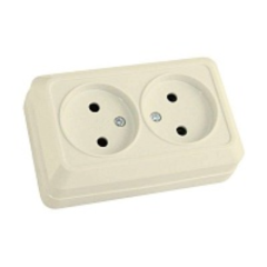 Розетка О/У 2-ая 2P TDM слон. кость Ладога SQ1801-0018