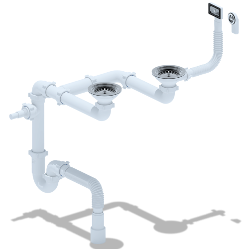 Сифон для мойки двойной АНИПЛАСТ 3 1/2