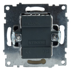 Выключатель 2-кл Катрин с подсветкой черный GLS10-7102-05