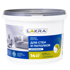 Краска в/д ЛАКРА д/Стен и Потолков Белоснежная 14кг Л-С