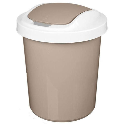 Ведро для мусора PALM 6л h=27см, d=22,5см, беж (835504)