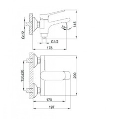 Смеситель для ванны FRAP F3262, чёрный