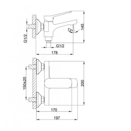 Смеситель для ванны FRAP F3262, чёрный