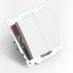 Переключатель 2-кл Катрин белый GLS10-7107-01