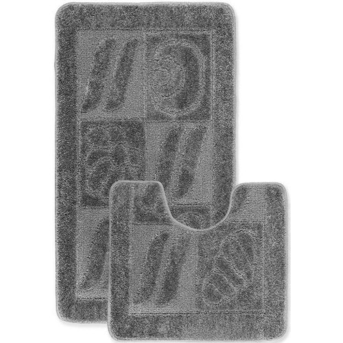 Набор ковриков для ванной и туалета 2шт ZALEL 55х90 серый