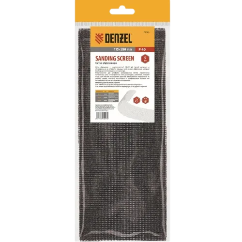 Сетка шлифовальная DENZEL 115x280мм Р800 5шт (75191)