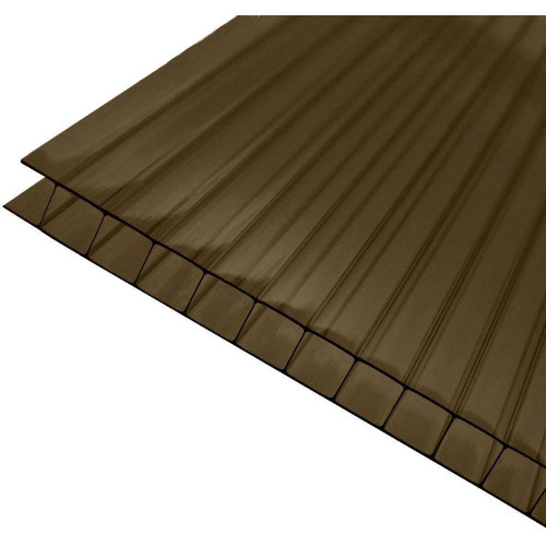 Поликарбонат  сотовый  8мм Бронза 12*2,1м (10лет) Продаётся КРАТНО 3м!!!