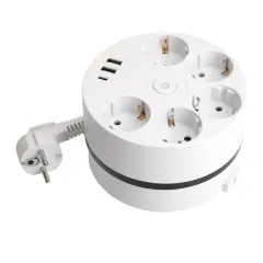 Удлинитель 5-мест. 2USB+С белый 2.5м STEKKER Comfort 49591