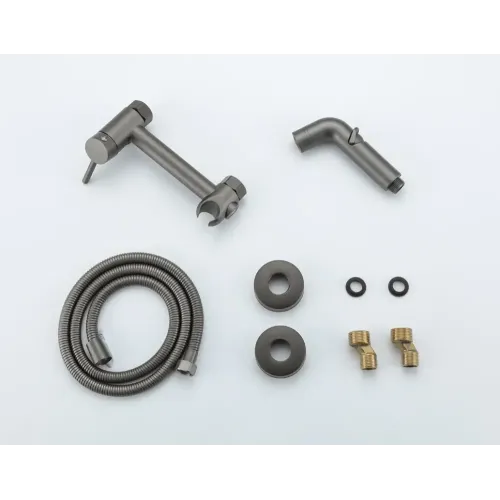 Душ гигиенический FRUD R7503-9 со смесителем, оружейная сталь