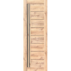 Дверное полотно VDM-09 ДО 60 Дуб Болтон, покрытие ПВХ (VD) (лакобель черное)