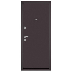 Дверь метал. Бульдорс-STEEL-60 HOME ECO, Букле шоколад, Букле шоколад (2050*960, Левая)