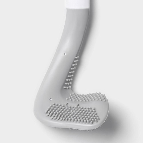 Ёрш для туалета без подставки ДОЛЯНА 7х4х39 см, цвет серый, силиконовый