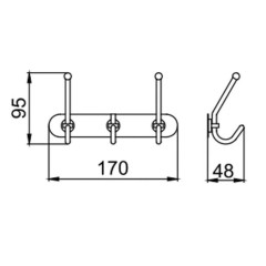 Вешалка FRAP F201-3 (3 крючка), хром