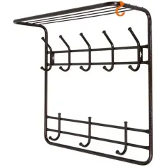 Вешалка настенная ЗМИ 600х220х580мм с полкой 2-х ярусная ВСП 8 черная (355136)