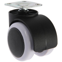 |Колесо мебельное d=50мм 38*38*1,5мм с площадкой резиновый ход белый(4962249)