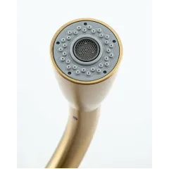 Смеситель для кухни FRAP F60991-3 с выдвижным гибким изливом, сатин золотой