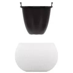 Горшок для цветов Жемчужина 16л со вставкой 7л белый М 8728 (276882)