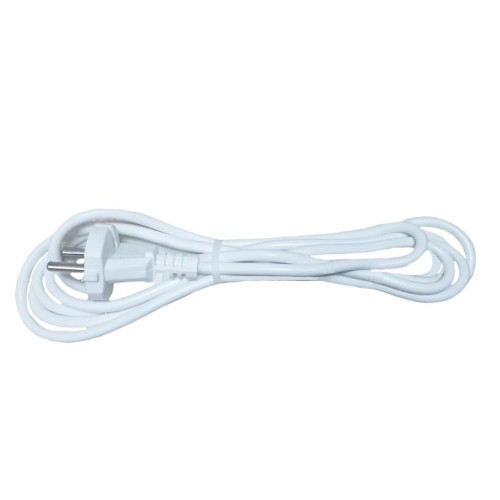 Шнур 2х0,75мм 3м армированный с вилкой белый 6А 204-031 (508864)