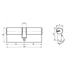 /Мех. цилиндр VETTORE М120 Z NI (60*60) (18216)