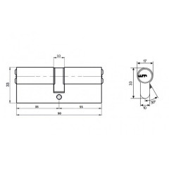 Мех. цилиндр VETTORE М90 Z NI (35*55) (17410)