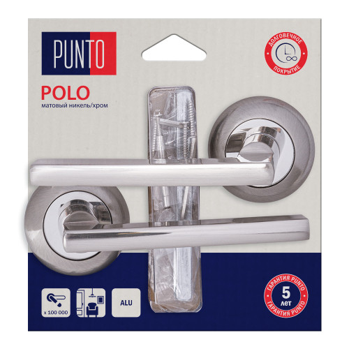 Ручки раздельные PUNTO LM/A R.TL54.POLO/HD SN/CP-3 матовый никель/хром (45621)