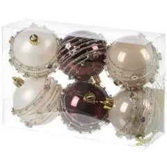 Шары новогодние набор 6шт SYQC- 0124092 6см шампань (479971)