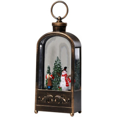 Фонарь новогодний Luazon Lighting Снеговик с елкой свечение теплое белое (9591302)