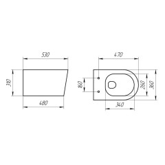 Унитаз-подвесной EVA GOLD K707T белый, сид. дюропласт тонкое, безободковый, круговой смыв