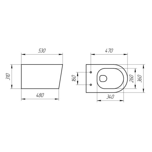 Унитаз-подвесной EVA GOLD K707T белый, сид. дюропласт тонкое, безободковый, круговой смыв