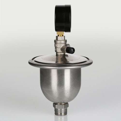 Гаситель гидроударов мембранный с манометром VT ф 1/2